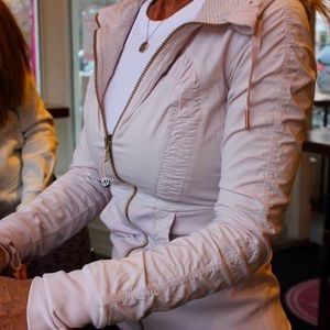 Lululemon Dance Studio Full Zip Reversible Jacket Light Blush Pink Size 4 Pocket
